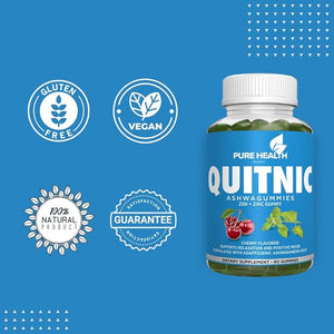 Pure Health Brands Quit-NIC, Quit Smoking Gummies, with Ashwagandha Plus Zen Calming QUITNIC to Help Stop Smoking Gummies, All-Natural - Nicotine Free - Non-GMO, Vegan. 60 Gummies, Value Pack